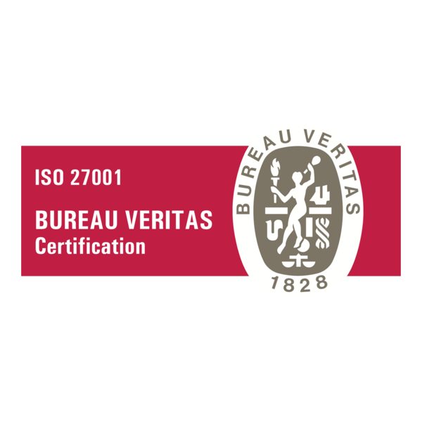 ISO/IEC 27001 certified (Bureau Veritas)
